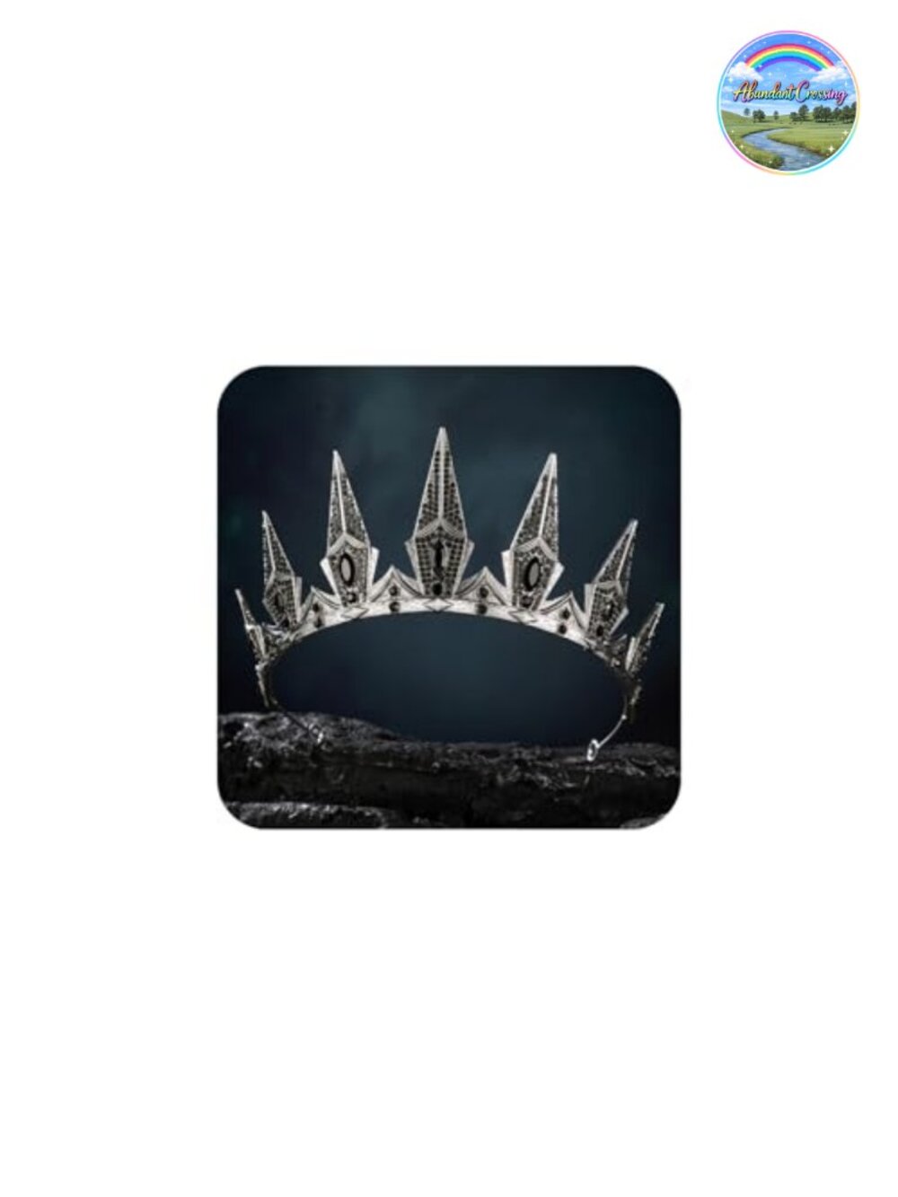 Gothic Crown Witch Evil Queen Tiara with Pin Loops for Cosplay Halloween